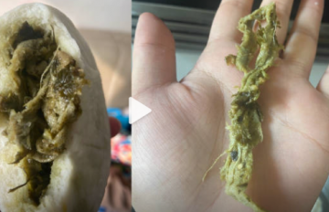 正大酸菜包子吃出抹布？